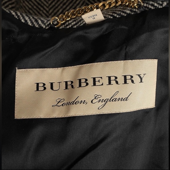 NWOT Burberry Herringbone Trench Wool Coat - Picture 6 of 8
